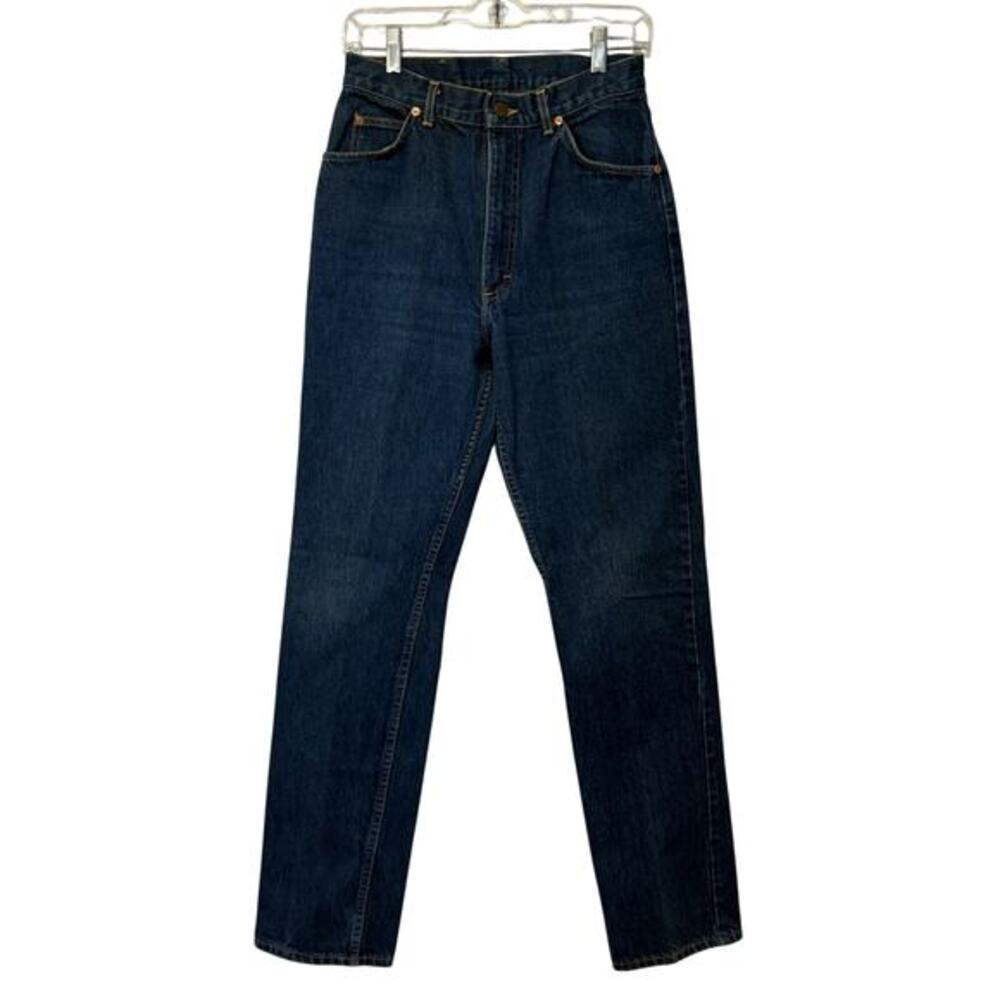 Vintage Lee High Rise Straight Leg Jeans Mom 90s USA 100% Cotton Dark 11L x 28